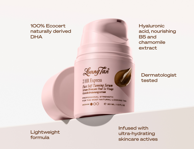 FAQ Banner of 2 HR Express Face Self-Tanning Serum Medium